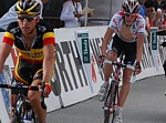Andy Schleck at the finish in stage 6 of the Tour de Suisse 2008